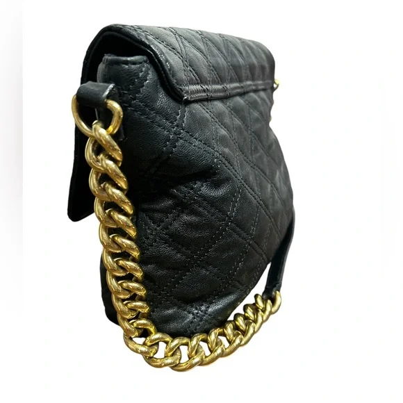 Marc Jacobs Black Quilted Shoulder Bag with Gold Chain